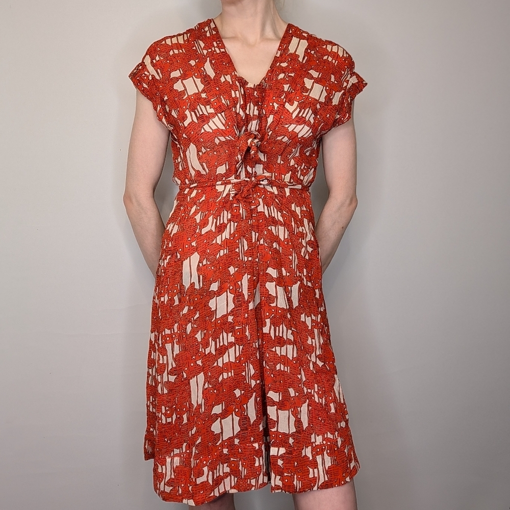Diane von Furstenberg DVF Yana Orange Print Silk Dress US 4 - Picture 10 of 10